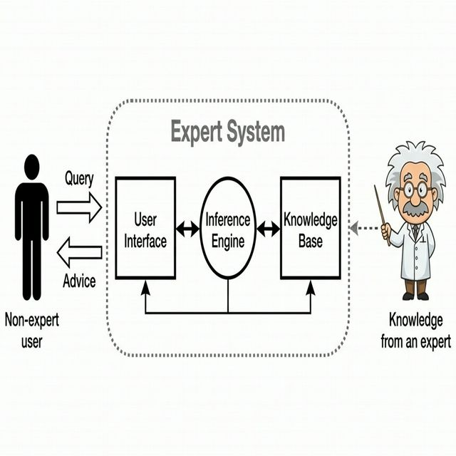 Expert System Architecture — User Interface, Inference Engine, Knowledge Base